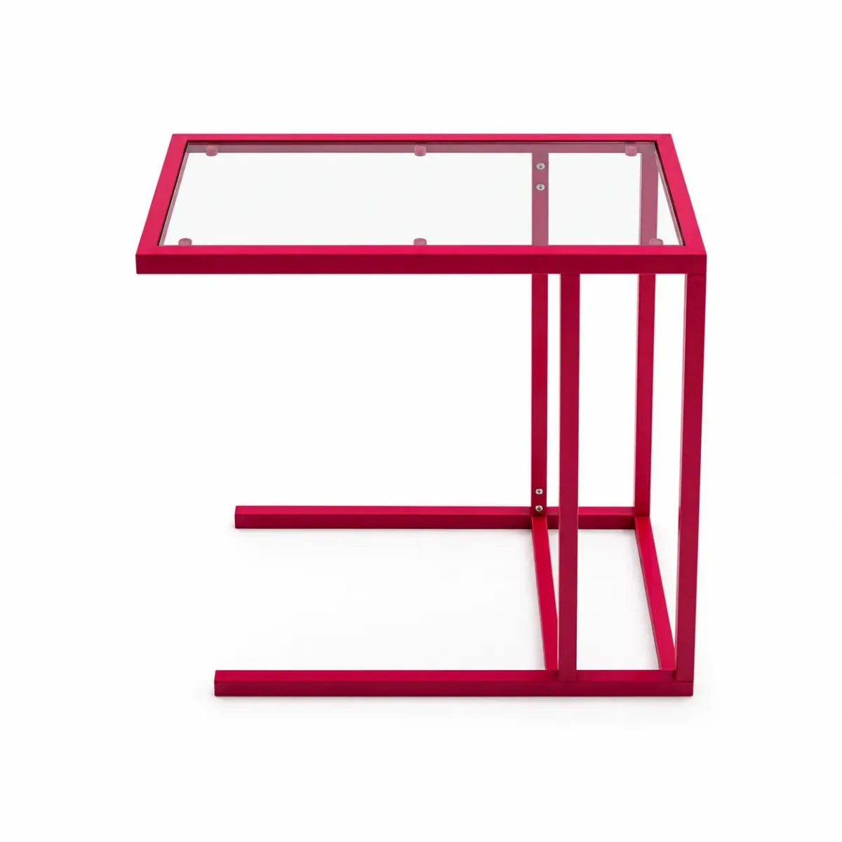 IKEA VITTSJÖ Laptop Stand | Red/Glass - used 2 months - Al Thahani Furniture