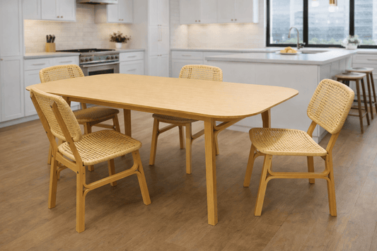 IKEA VOXLÖV Table and 4 Chairs Set – Bamboo – 180x90 cm - althahanifurniture