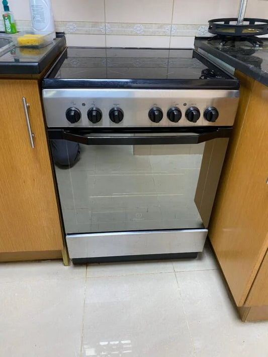 Indesit 60cm Freestanding Electric Cooker | Stainless Steel | Fan Oven - althahanifurniture