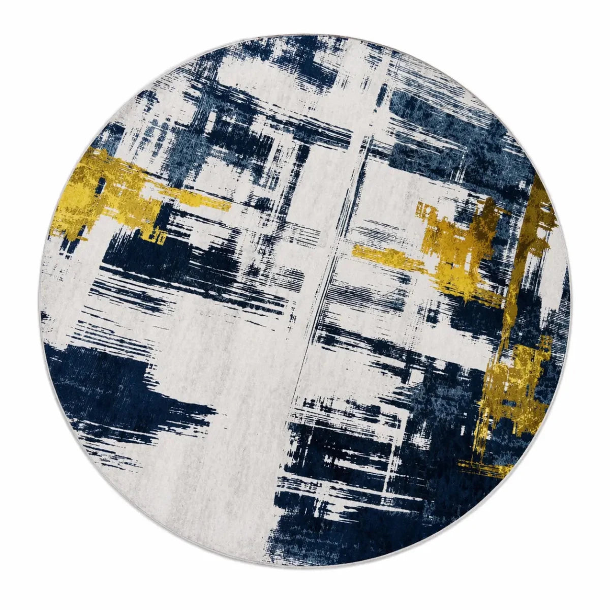 Jacob Sky Round Stripped Base Faded Blurred Carpet – used 3 months - althahanifurniture