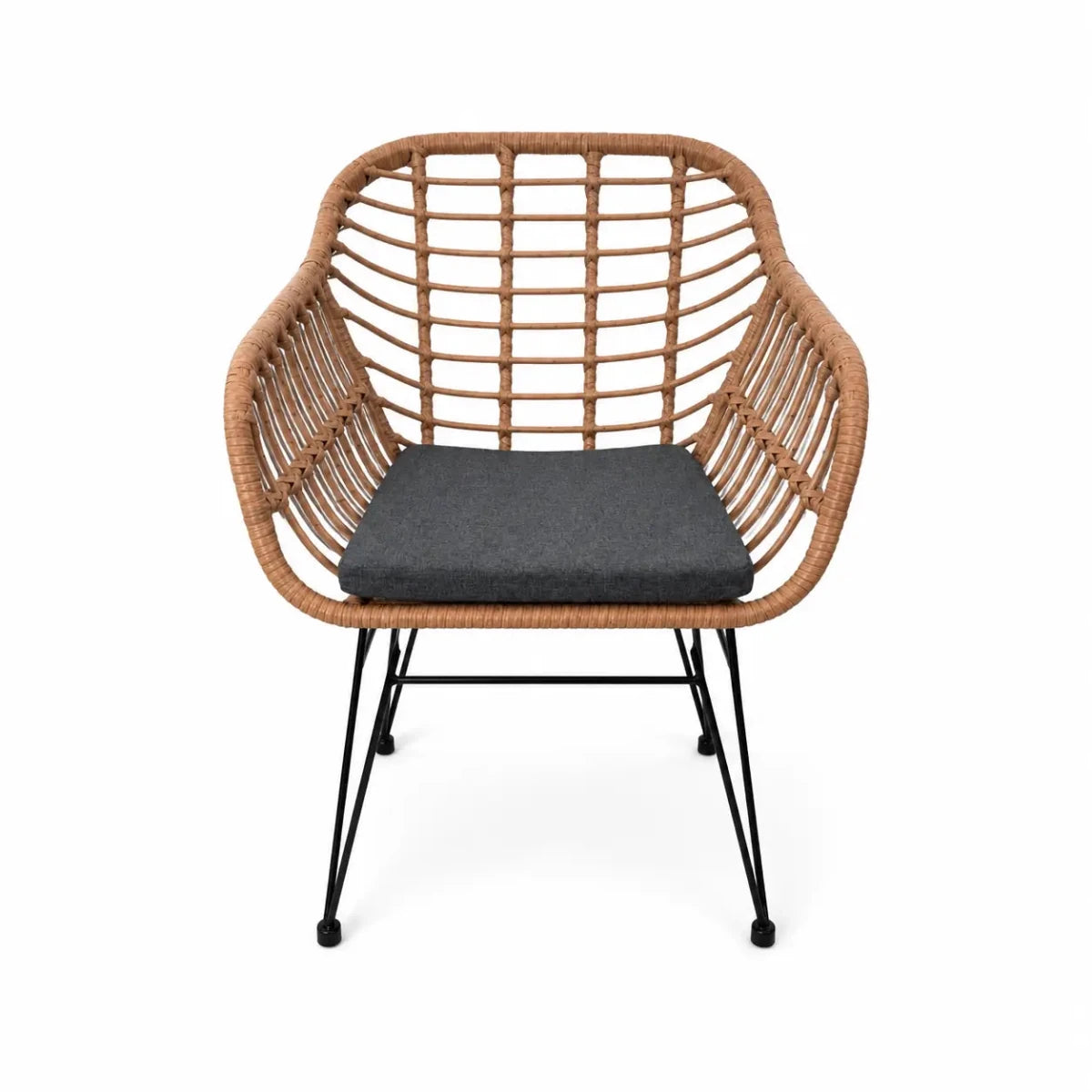 Jeffcoco Hand-Woven Rattan Chair with Cushion - used 4 months - Al Thahani Furniture