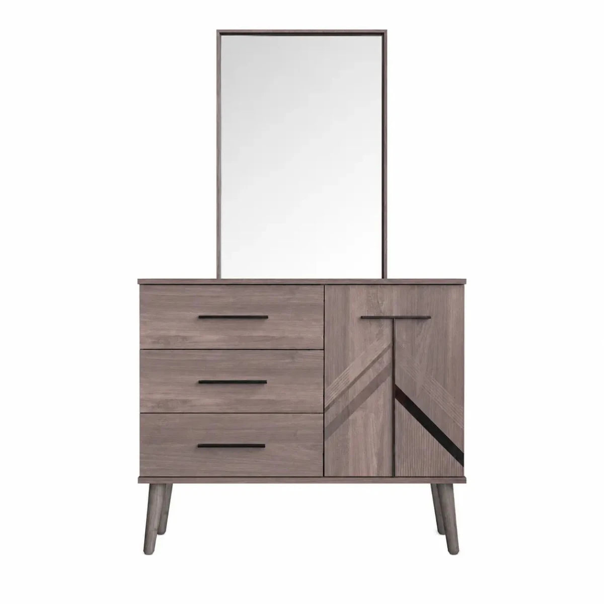 King Bed Set with Upholstered Headboard, Nightstand & Dresser , 180x200 cm - used 5 months - Al Thahani Furniture