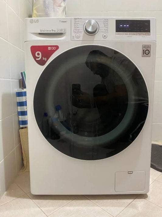 LG 9 Kg Front Load Washer 1400 RPM AI DD™ Steam ThinQ™ Color White - althahanifurniture