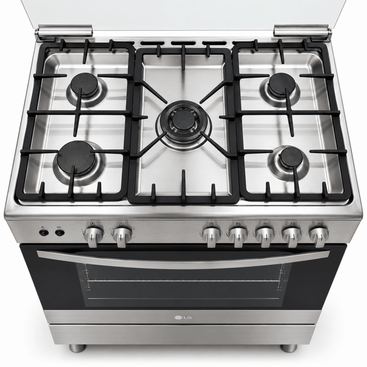 LG FA415RMA 90cm 5-Burner Gas Cooker with 100L Oven – Stainless Steel - Al Thahani Furniture