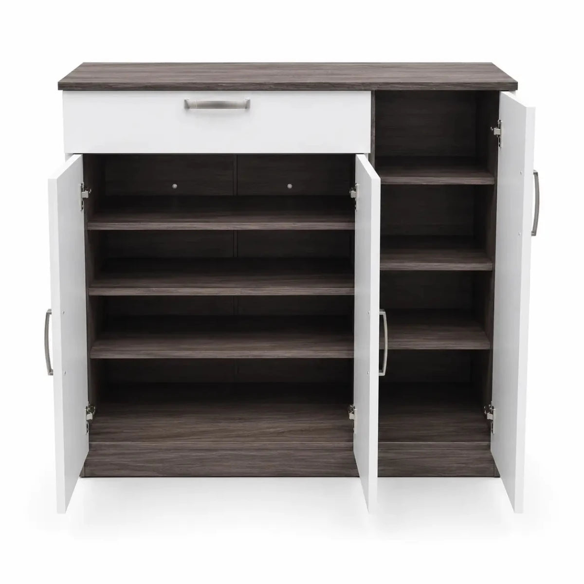 Mahmayi Multifunctional Cabinet | Dark Grey Concrete-Textured & White - used 8 months - Al Thahani Furniture