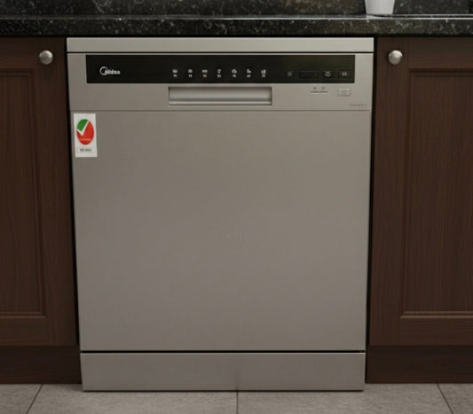 Midea 8‑Place Countertop Dishwasher | Inverter Quattro | 7 Programs | 30‑Minute Wash | Silver - althahanifurniture
