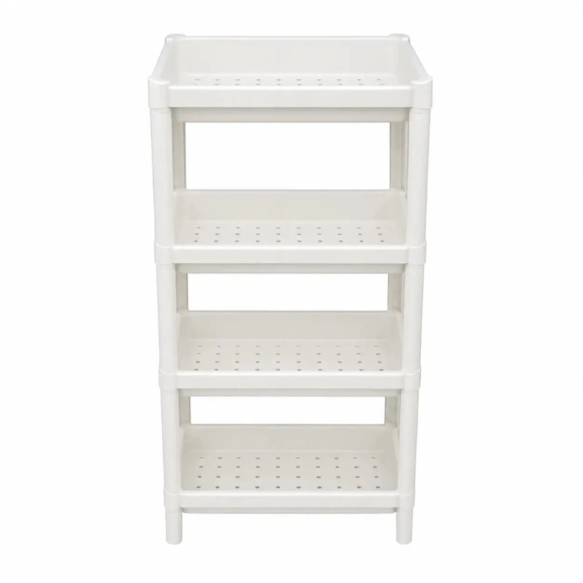 Mingzhe 4-Layer Bathroom Tower Shelf | White Plastic Storage Rack - used 3 months - Al Thahani Furniture