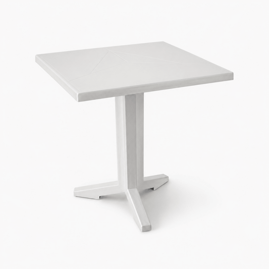 Modern Low Square Coffee Table with White Pedestal Base - Al Thahani Furniture