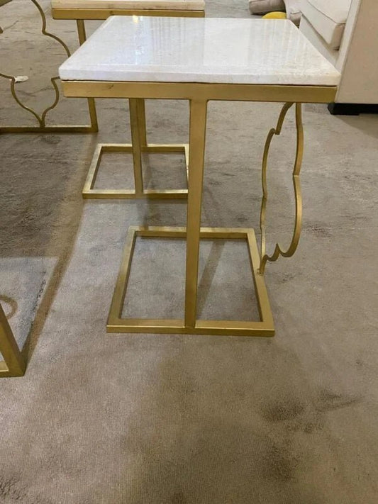 Modern Marble & Gold Coffee Table Set - althahanifurniture