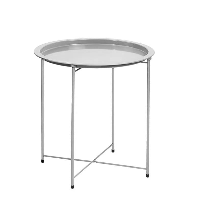 Modern Minimalist Round Iron Frame Coffee Table Tray – 47 cm Diameter, 50 cm Height, Lightweight Accent Table - althahanifurniture