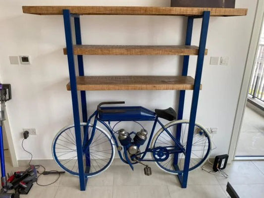 Pan Home Industrial Shelving Unit with Bicycle Display - althahanifurniture