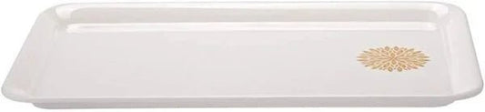 Servewell White Melamine Serving Tray | Gold Leaf Pattern - althahanifurniture