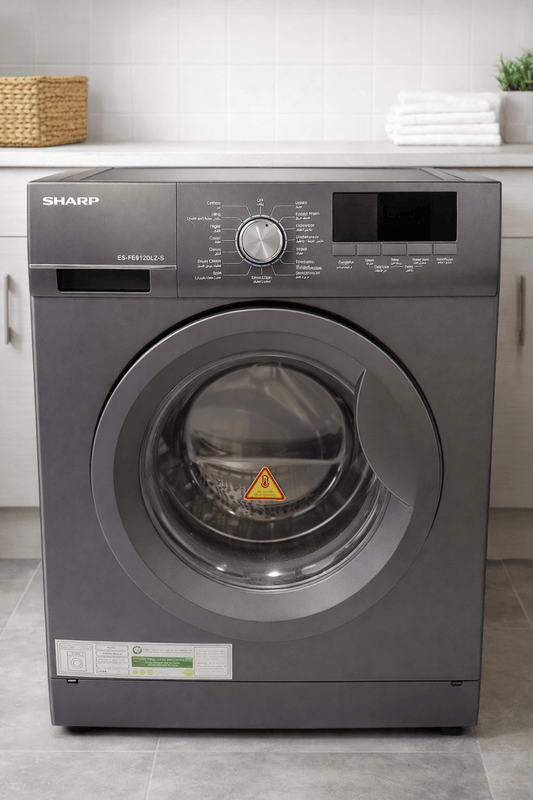 Sharp Front Load Washing Machine – 9kg Capacity – 16 Wash Programs – Quick Wash - althahanifurniture