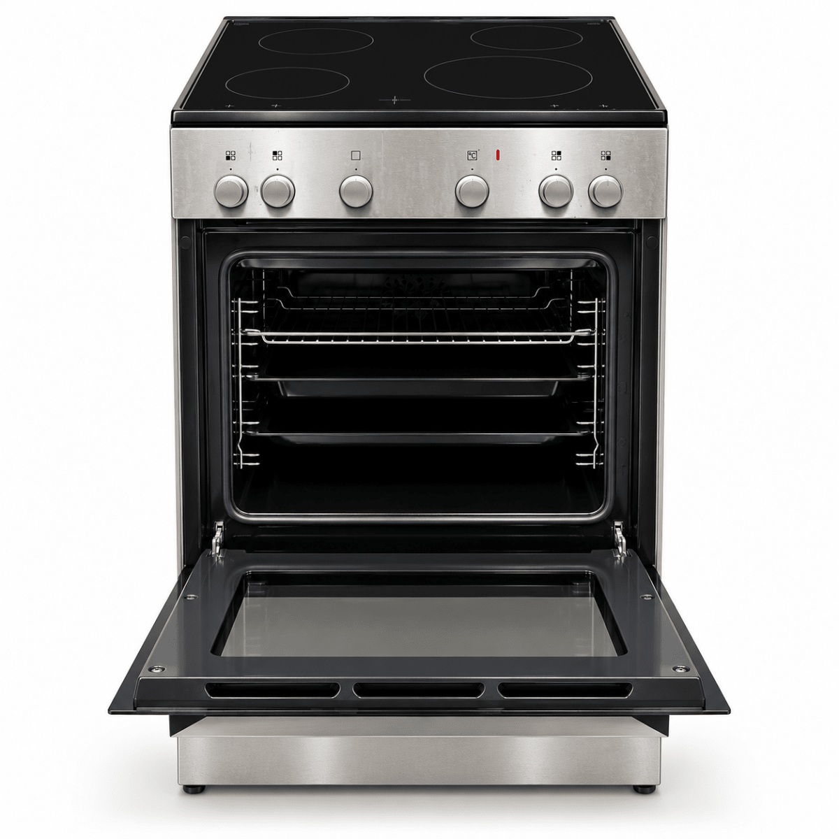 Siemens iQ300 HK6L00070M 60cm Freestanding Ceramic Electric Cooker – Stainless Steel - Al Thahani Furniture