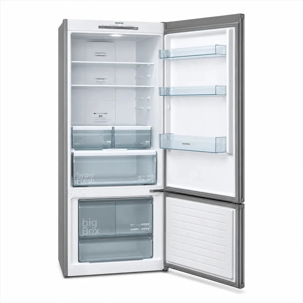 Siemens KG55NVL21M/03 iQ300 Bottom-Freezer Refrigerator | 530L Gross, NoFrost, Inox - used 6 months - Al Thahani Furniture