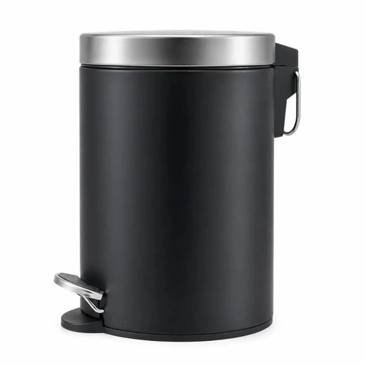 Stainless Steel Pedal Trash Bin | 5 Litres, Soft - Close Lid - used 1 months - Al Thahani Furniture
