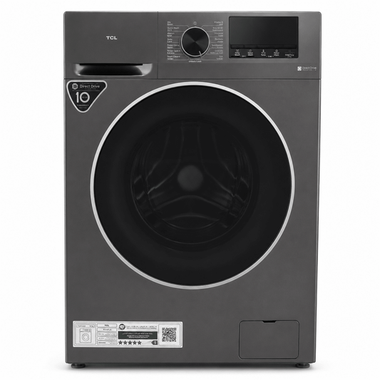 TCL P210FLG 10 kg Direct Drive Front Load Washing Machine – Dark Silver - Al Thahani Furniture