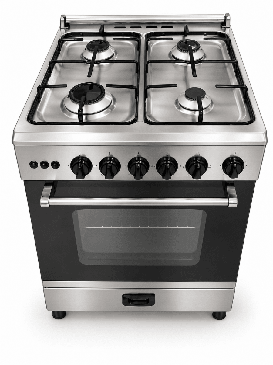 Unionaire C6060 60 × 60 cm 4-Burner Gas Cooker with Oven & Grill – Stainless Steel - Al Thahani Furniture