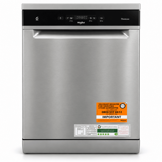 Whirlpool WFC 3C33 PF X UK 14-Place Freestanding Dishwasher – Stainless Steel - Al Thahani Furniture