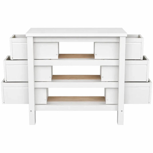 White Wooden Kids' Desk with Storage Bins – used for 10 months - Al Thahani Furniture