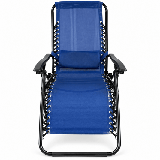 Zero Gravity Folding Recliner Lounge Chair – Blue & Black - Al Thahani Furniture
