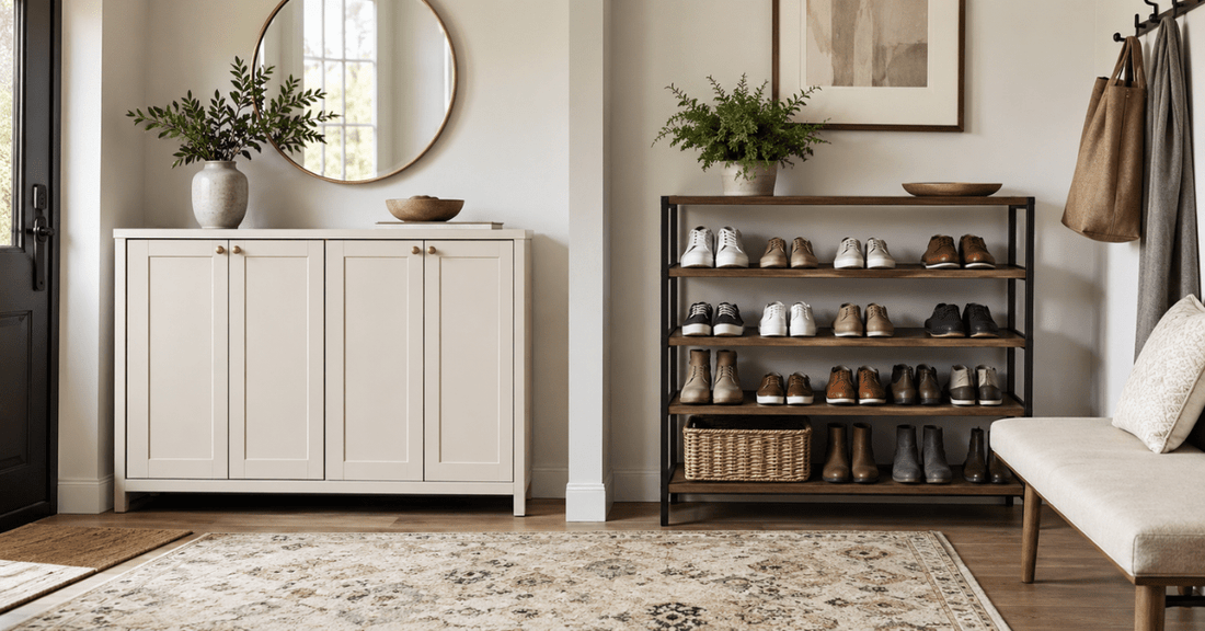 Closed Shoe Cabinet Vs Open Shoe Rack: Which Is Better? - Al Thahani Furniture