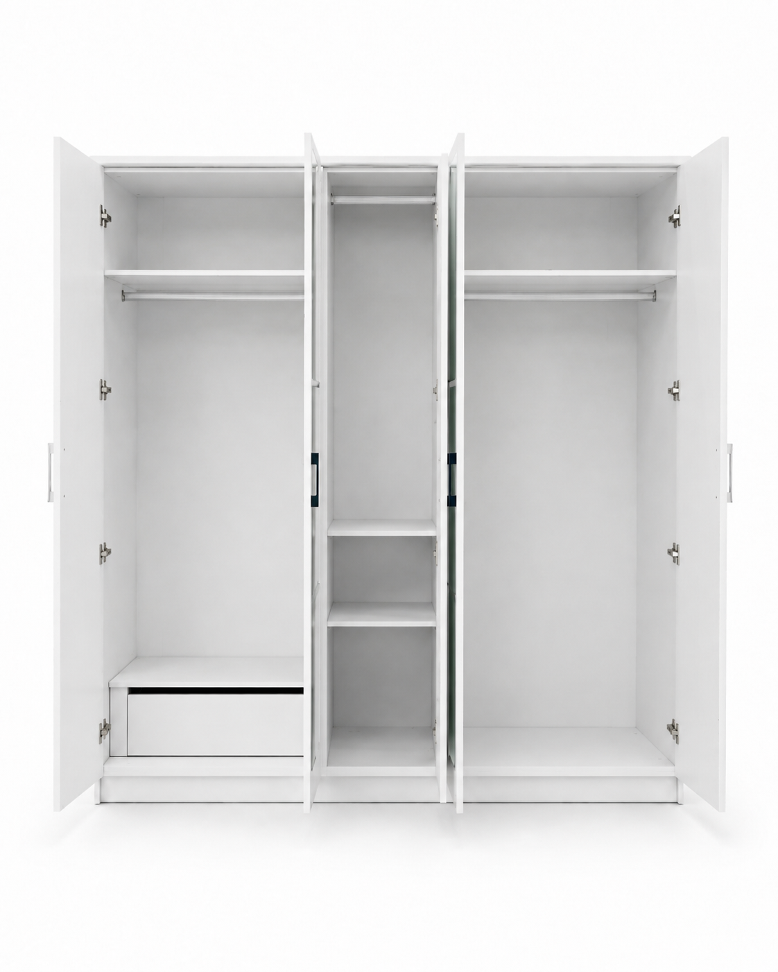 Home Box Pescara 5-Door Wardrobe with Full-Length Mirror | White