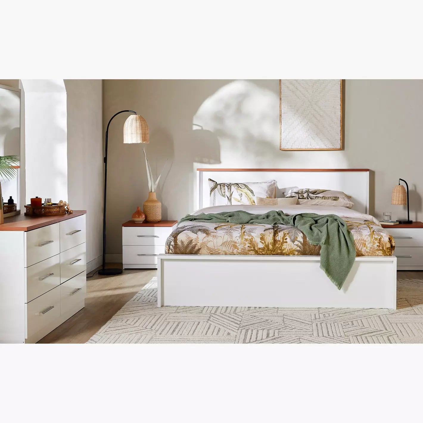 Home Center Prime 5-Piece King Bedroom Set with 6-Door Wardrobe | 180x200 cm - used 8 months