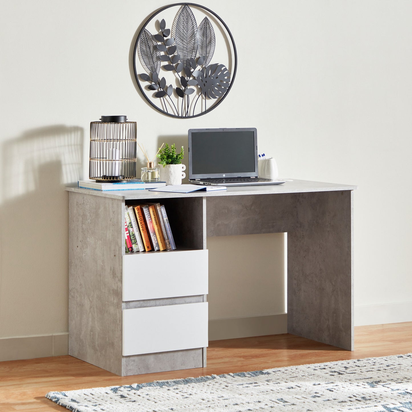 Home Box Alford Patara 2-Drawer Study Desk – 120 × 59.5 × 75 cm