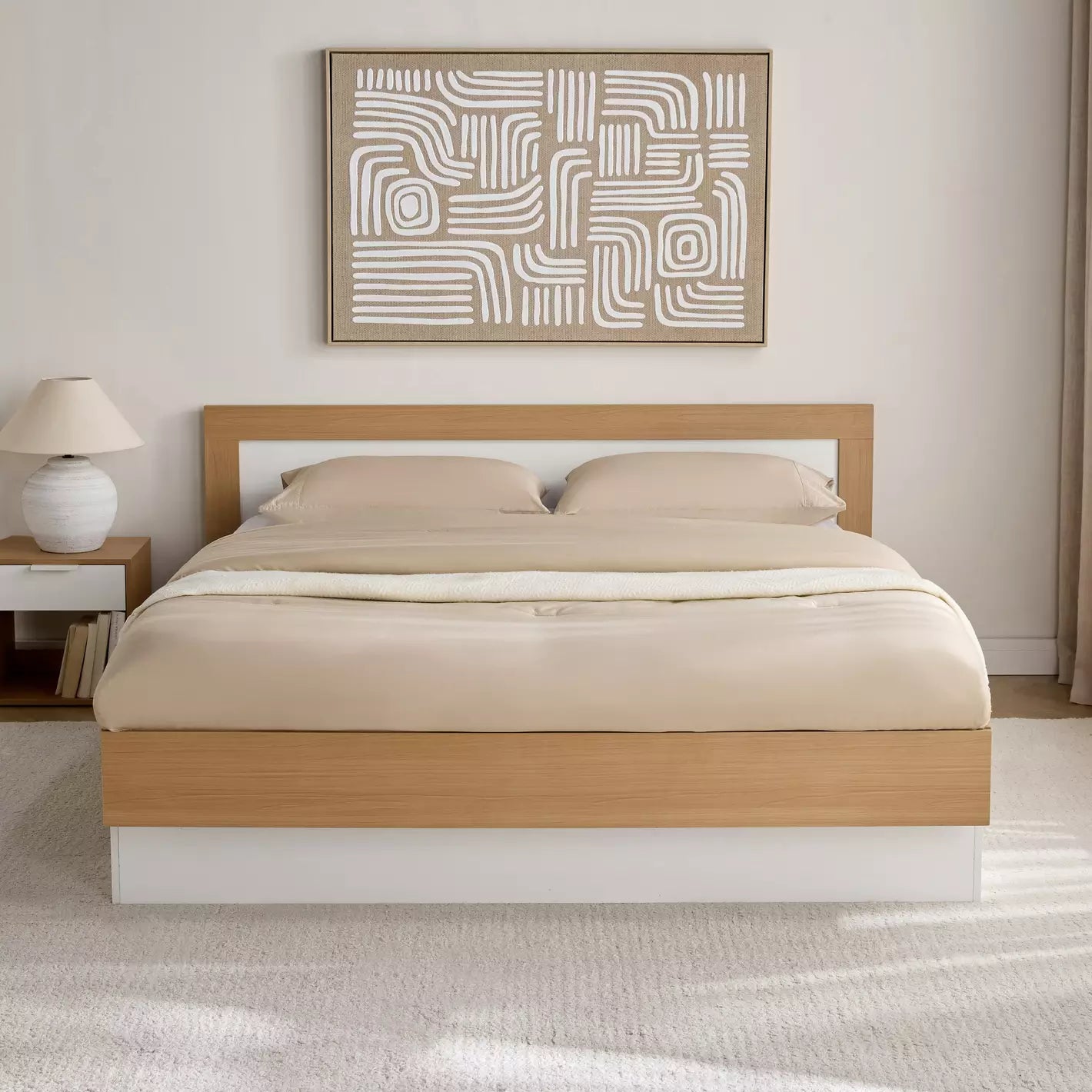 Home Center Hugo King Bed with mattress | 180x200 cm - used 5 months
