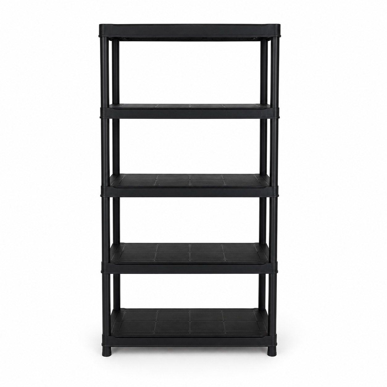 Heavy-Duty 5-Tier Plastic Storage Shelf | Black