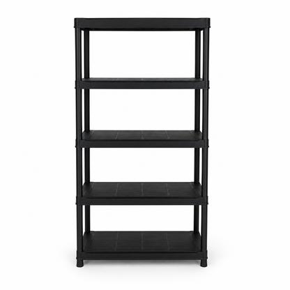 Heavy-Duty 5-Tier Plastic Storage Shelf | Black