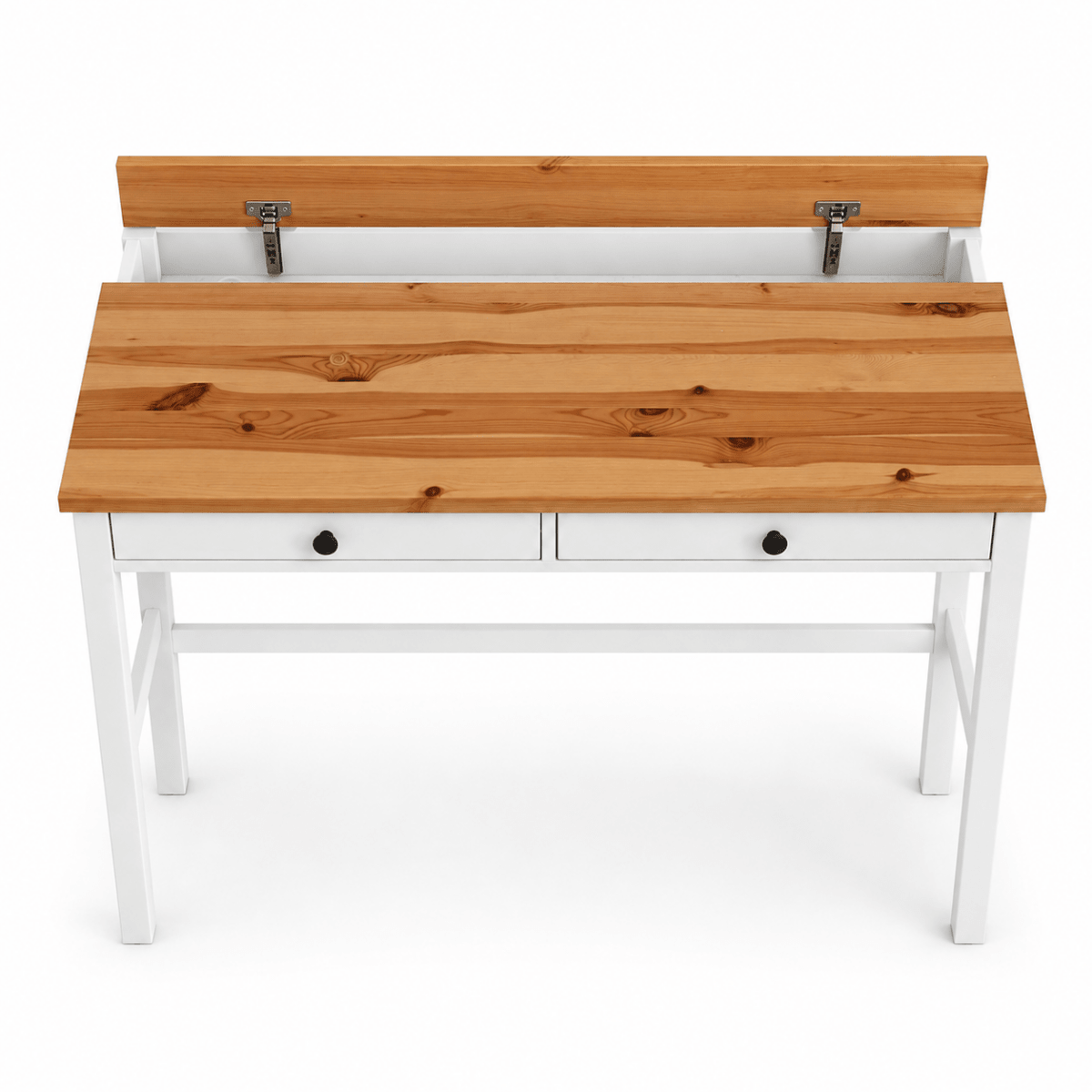 2-Drawer Writing Desk with Lift-Up Storage | Natural Wood & White - Al Thahani Furniture