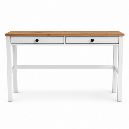 2-Drawer Writing Desk with Lift-Up Storage | Natural Wood & White - Al Thahani Furniture