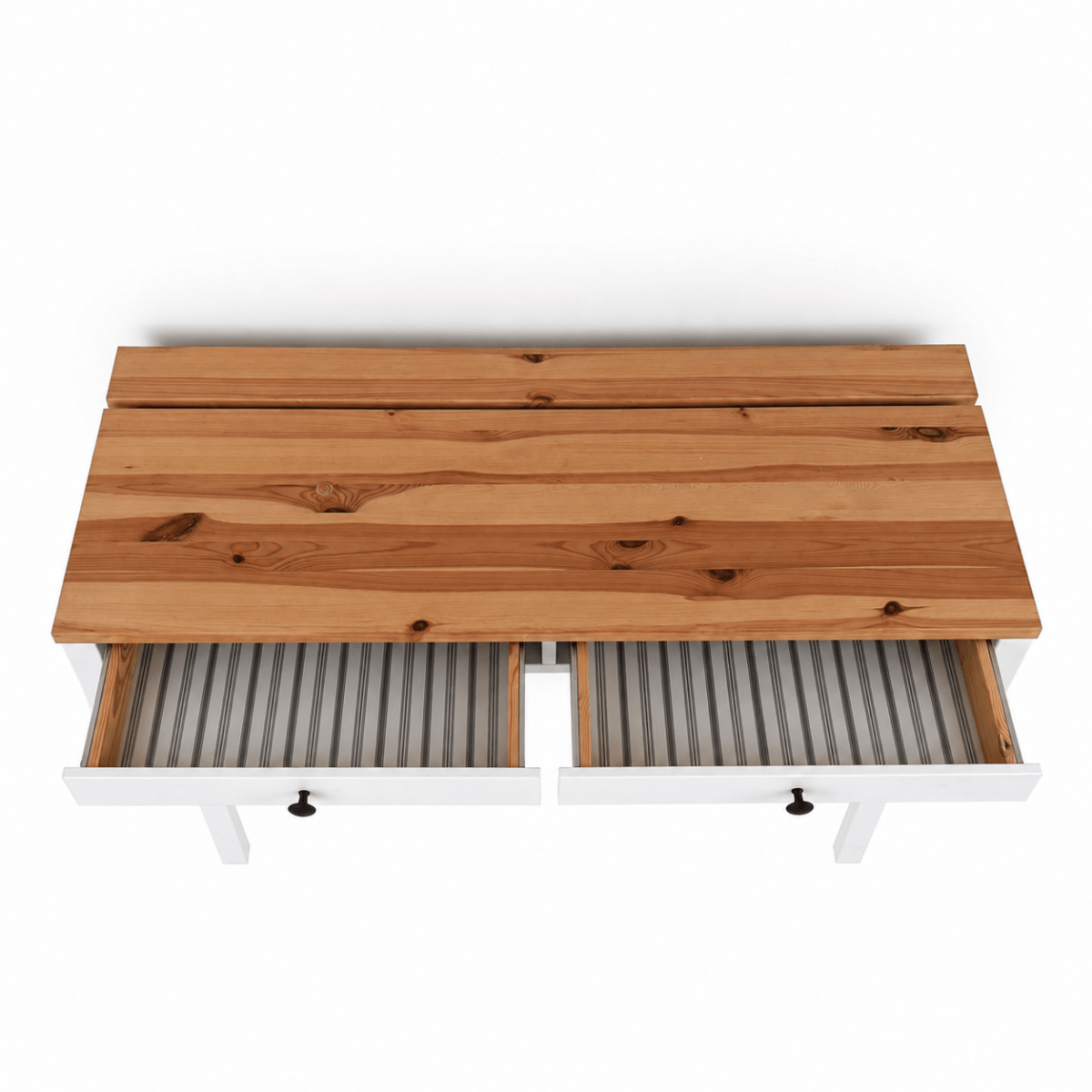 2-Drawer Writing Desk with Lift-Up Storage | Natural Wood & White - Al Thahani Furniture