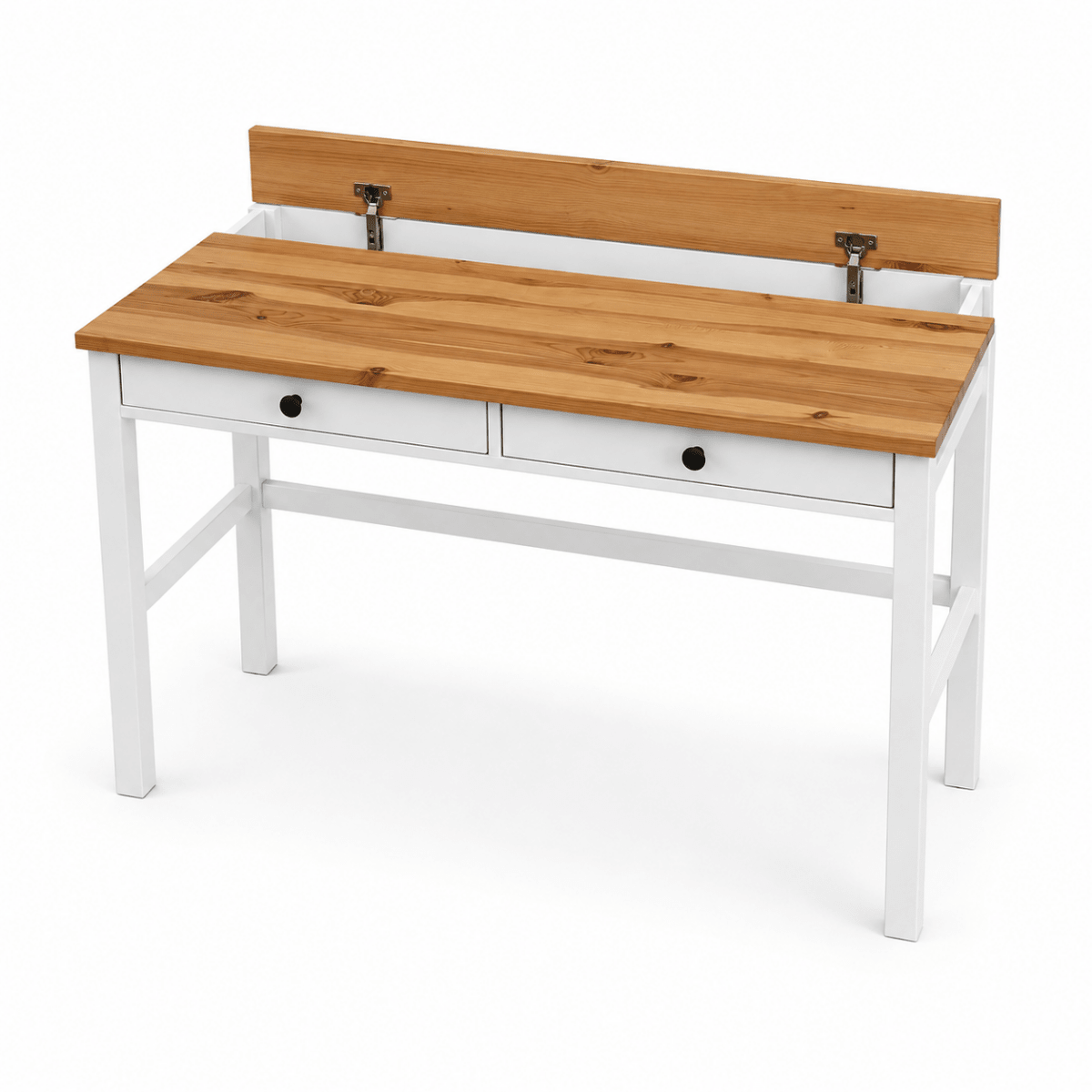 2-Drawer Writing Desk with Lift-Up Storage | Natural Wood & White - Al Thahani Furniture