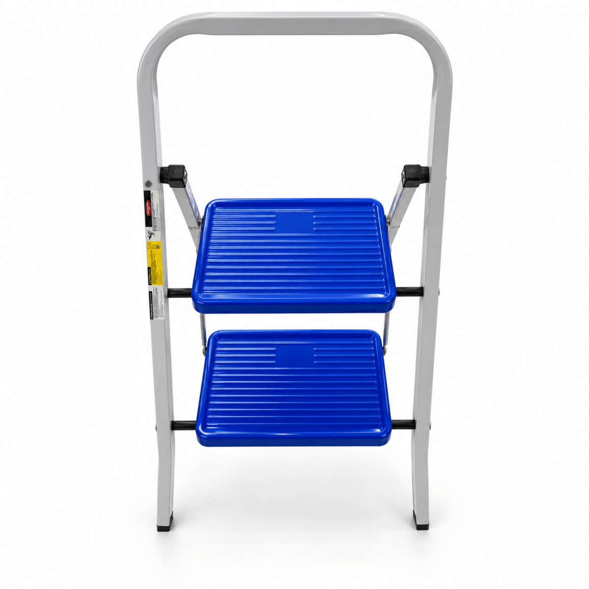 2-Step Folding Household Ladder with Safety Handrail & Anti-Slip Steps – Grey & Blue - Al Thahani Furniture