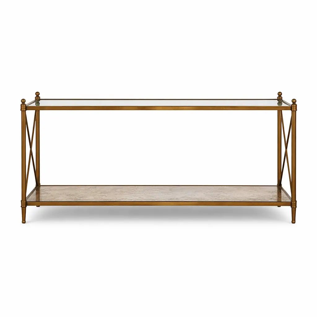 2XL Home Brass Console Table – Antique Gold Finish – Used 4 Months (Excellent Condition) - althahanifurniture