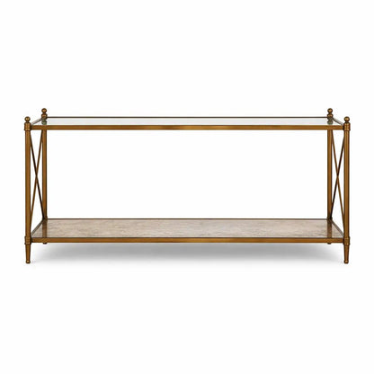 2XL Home Brass Console Table – Antique Gold Finish – Used 4 Months (Excellent Condition) - althahanifurniture