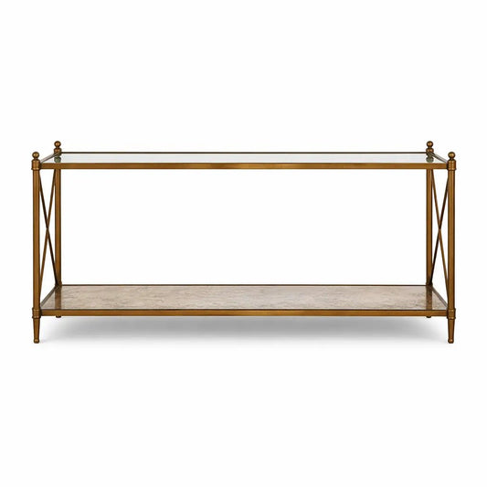 2XL Home Brass Console Table – Antique Gold Finish – Used 4 Months (Excellent Condition) - althahanifurniture