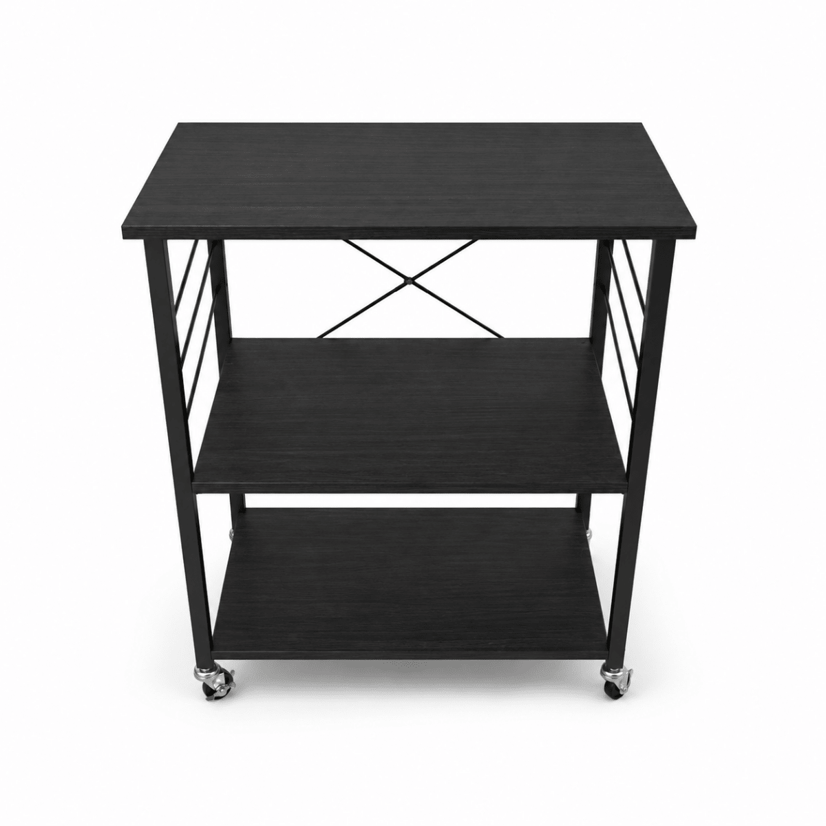 3-Tier Rolling Kitchen Storage Cart with Wheels – Black - Al Thahani Furniture