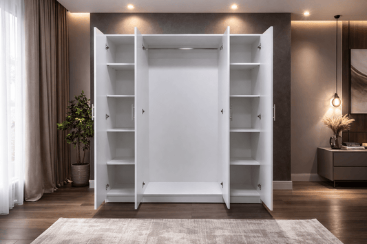 Dakota 4-Door Wardrobe | Modern Minimalist, Brand New