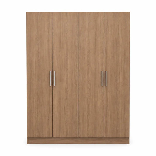 4-Door Wardrobe | Minimalist, Engineered Wood - used 5 months - Al Thahani Furniture