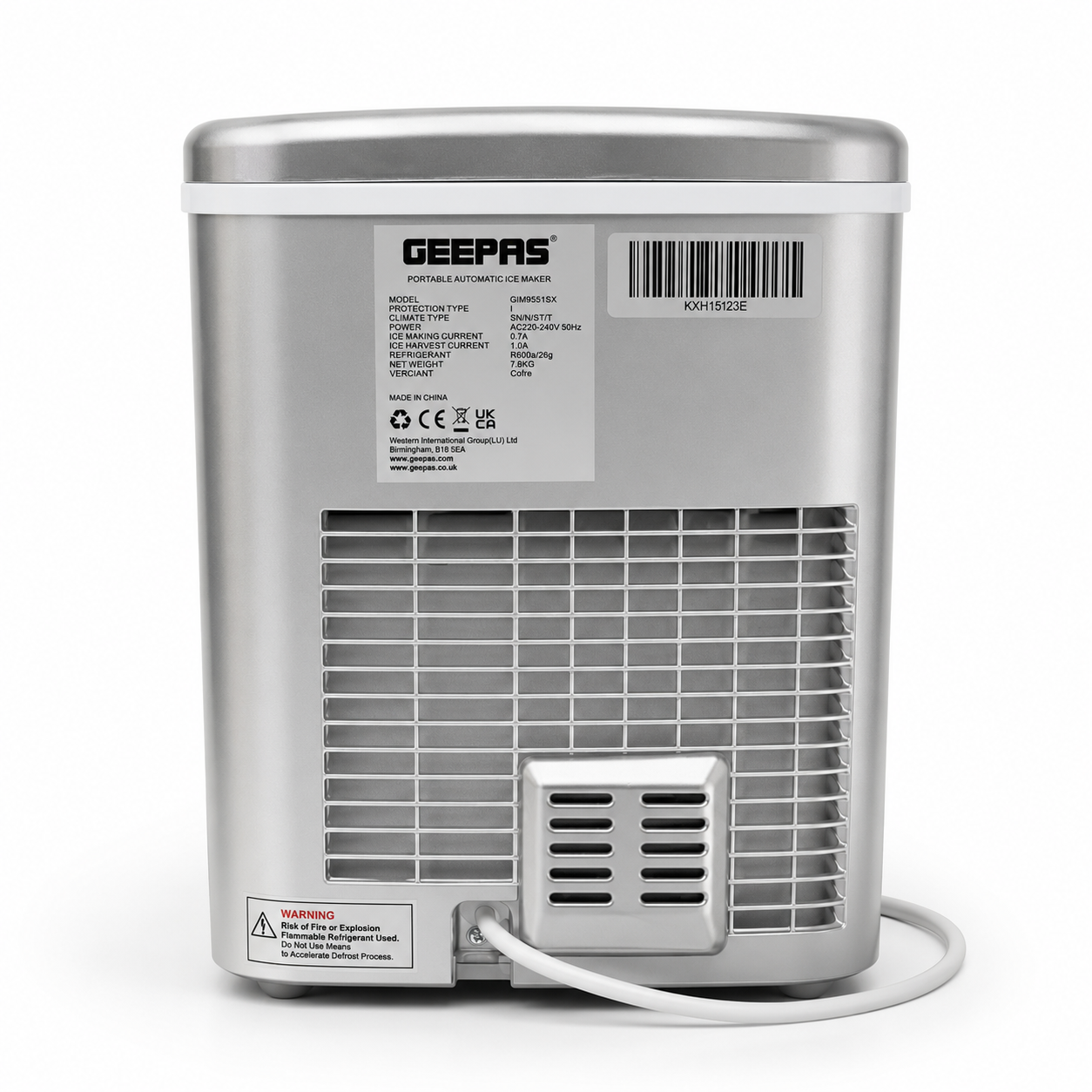 Geepas Portable Ice Cube Maker – 12 kg Daily Production – Model GIM63015UK