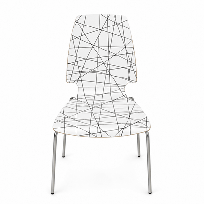 5-Piece Dining Set | Wood Table, Steel Leg Chairs - used 4 months - Al Thahani Furniture