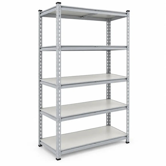 5-Tier Medium Duty Storage Shelf Rack | White - used 4 months - Al Thahani Furniture