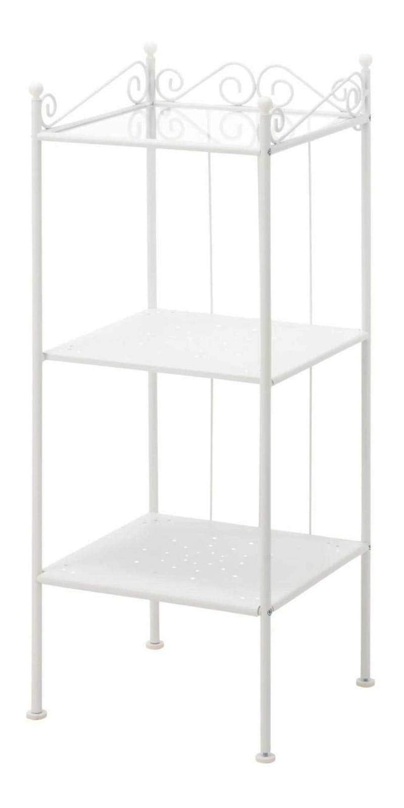 Ronnskar 3-Tier Metal Shelving Unit | White, Vintage Scrollwork, 40x32x96 cm - used 3 months