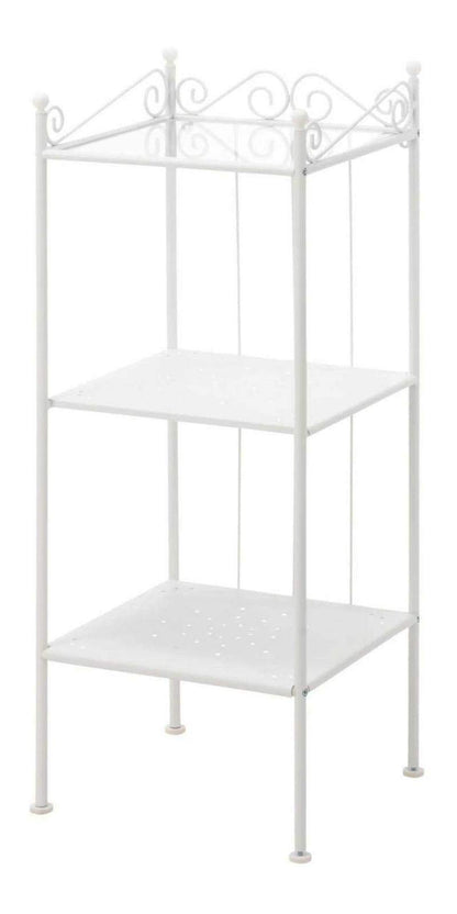 Ronnskar 3-Tier Metal Shelving Unit | White, Vintage Scrollwork, 40x32x96 cm - used 3 months