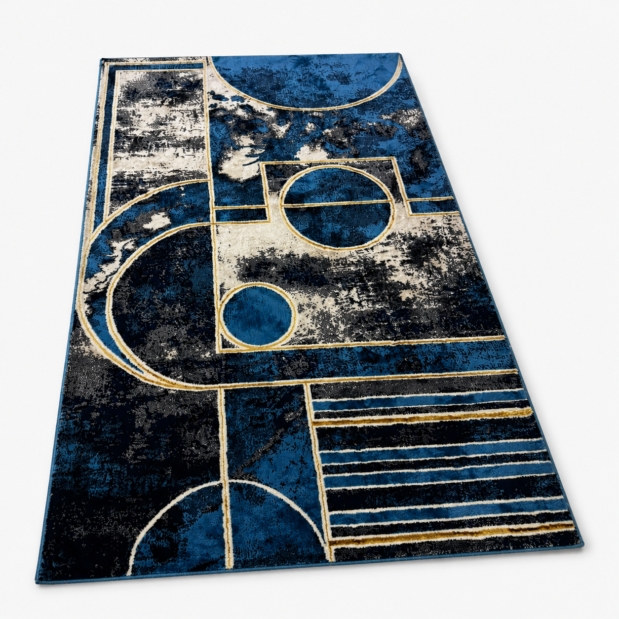Saryon Milat Collection Modern Blue Geometric Rug | 150x230 cm