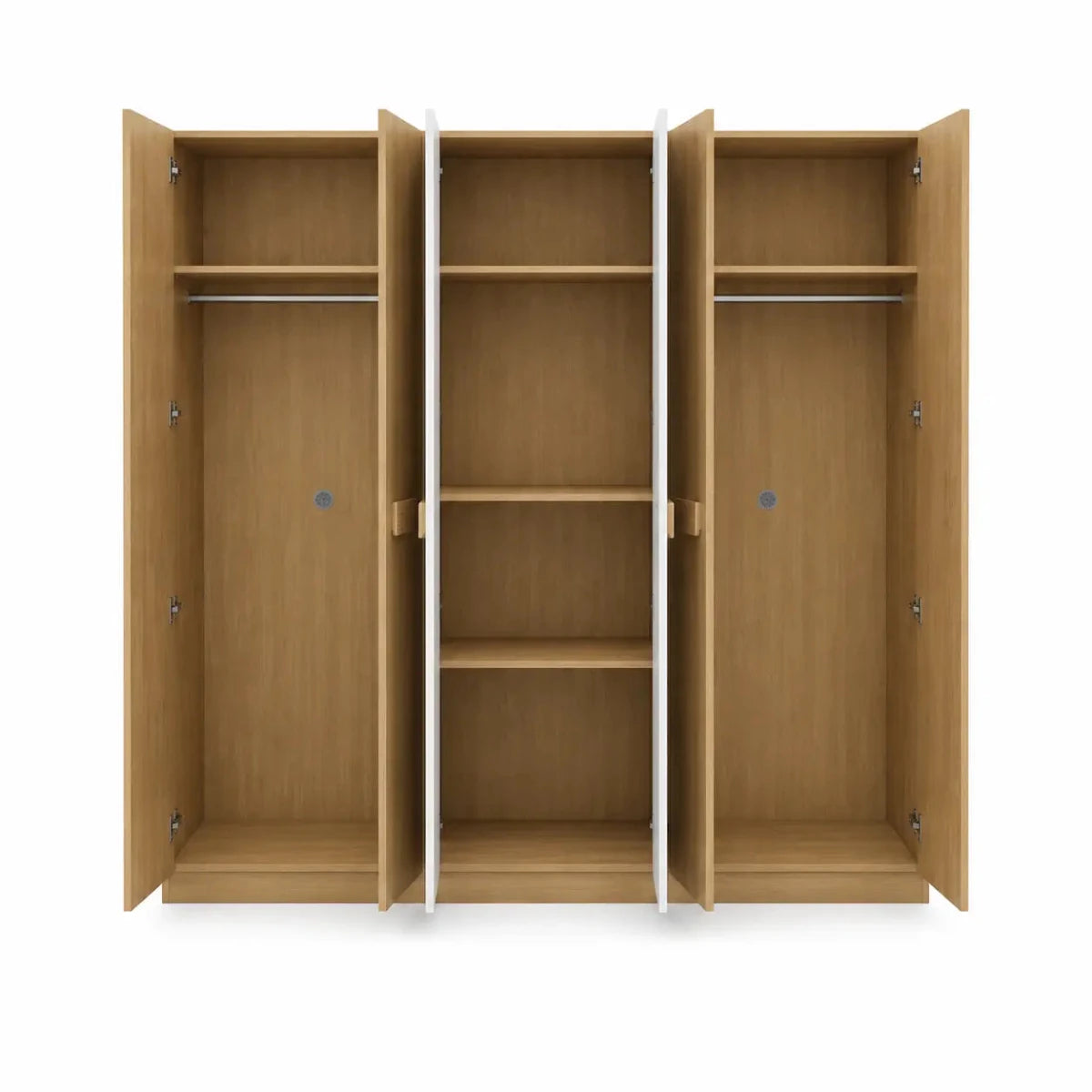 6 - Door Wardrobe | New Burly Wood & Beige Mat Finish - used 5 months - Al Thahani Furniture